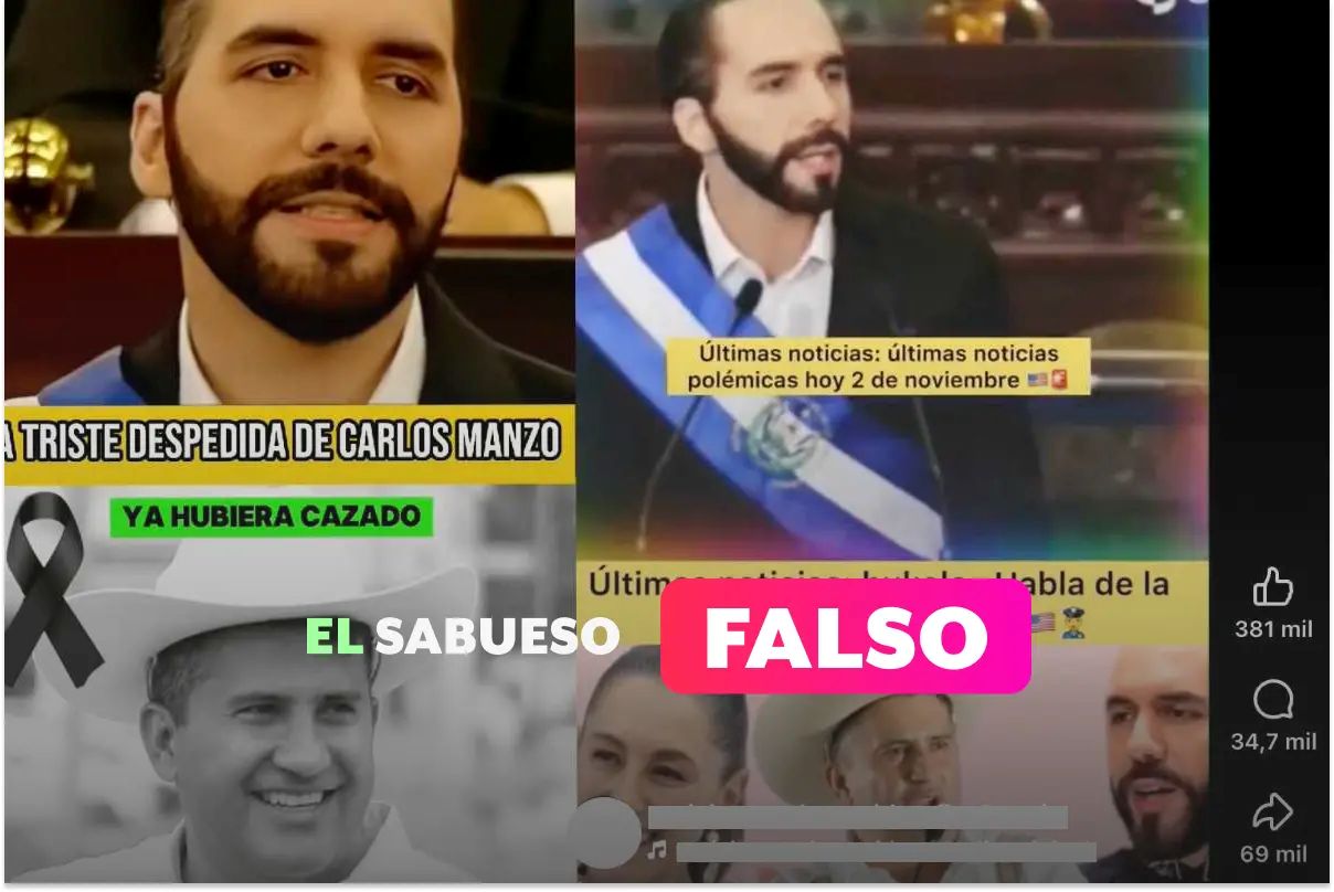 Es falso que Nayib Bukele se pronunció sobre el asesinato de Carlos Manzo