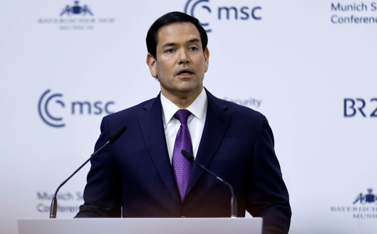 U.S. Secretary of State Marco Rubio delivers a keynote speech at the 62nd Munich Security Conference on February 14, 2026, in Munich, Germany.