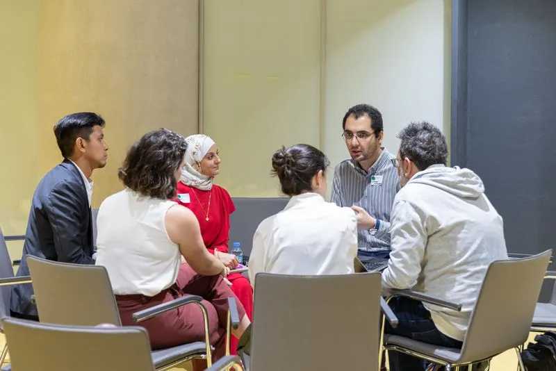 People having a dialogue.