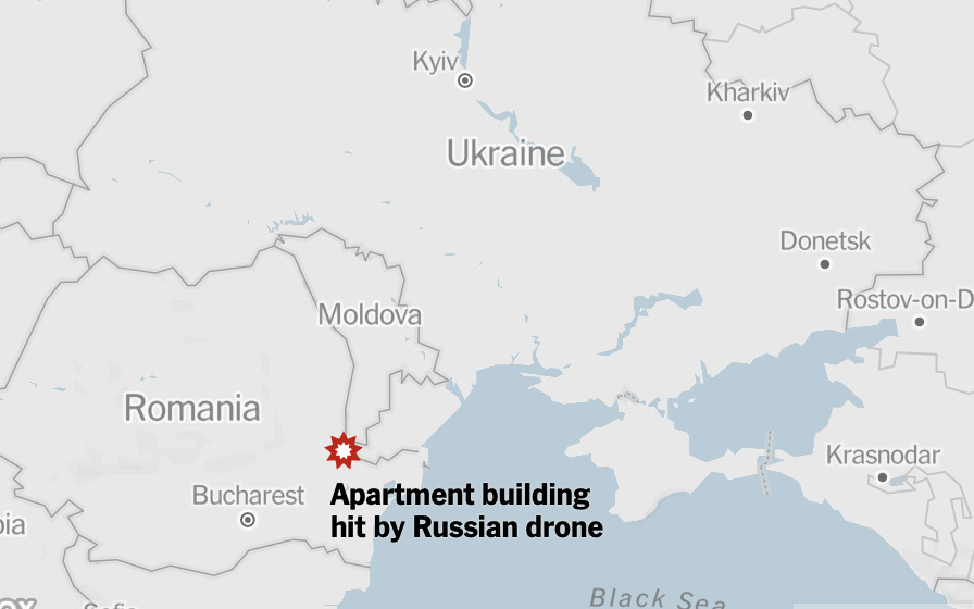 Russian Drone Hits Romanian Apartment Building