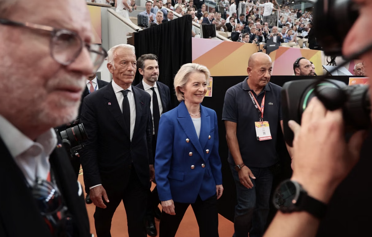French Business Leaders Hear Von der Leyen Defend EU Agenda