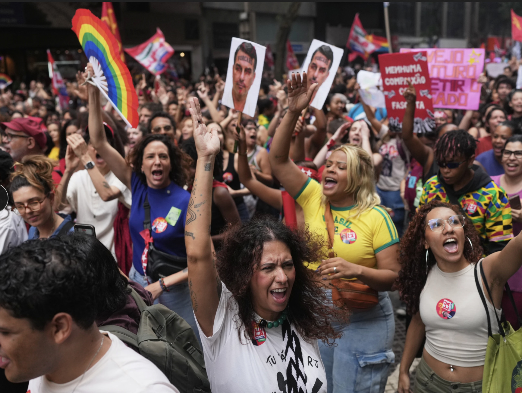 Brazilian students in Rio de Janeiro march against the prospect of another Bolsonaro presidency